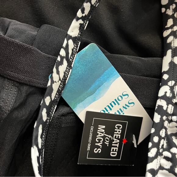 Swim Solutions Printed Flyaway Fauxkini One piece black white - 18W - Picture 13 of 14